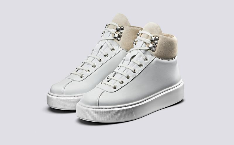 Grenson Sneaker 31 Womens High Top Trainers - White PV8063
